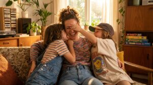 una mamma sperimenta una giornata negli anni '90, vivendo senza tecnologia moderna, e i suoi figli adorano questa esperienza nostalgica e divertente.